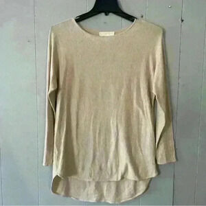 Michael Kors Women's Gold Tinsel Knit Lightweight Sweater SZ M